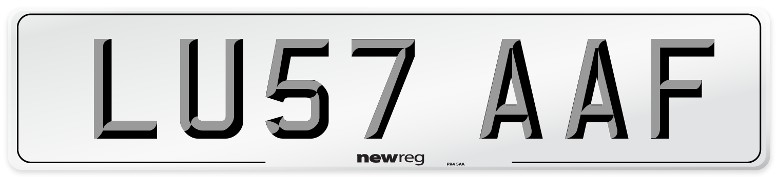 LU57 AAF Number Plate from New Reg